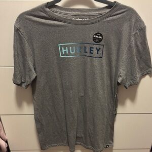 Hurley Heather Gray Tee with Blue Logo NWT